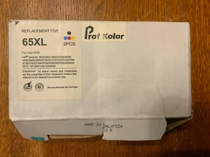 Prof Kolor 65XL Ink Cartridge Replacement – 2-Pack (Black & Tri-Color) for HP - Picture 1 of 3