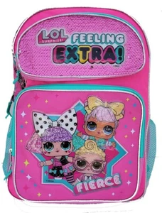 LOL Large Backpack 16" Pink Bakcpack NEW - Picture 1 of 4