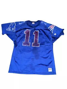 Vintage Wilson Jersey New England Patriots Drew Bledsoe NFL Mens LBlue USA 90s - Picture 1 of 7