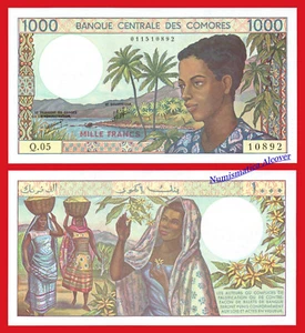 COMORES COMOROS 1000 Francs francos 2004 Pick 11b2 SC / UNC - Imagen 1 de 1