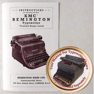 Máquina de escribir Remington KMC manual del propietario manual de instrucciones manual guía Foto 1 de 4