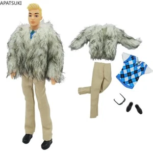 Vêtements de poupée 1/6 en fausse fourrure blanche pour 12 pouces tenues de poupée garçon veste 1/6 accessoires - Photo 1/4