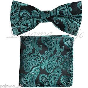 Juego formal de fiesta formal Hanky verde cachemira preatada y bolsillo cuadrado verde sirena - Imagen 1 de 1