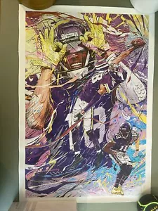 Minnesota Vikings, Justin Jefferson, 12”x18” Leinwand Wand Poster Druck - Fußball - Bild 1 von 6