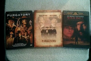 PURGATORY (DVD Roberts) TOMBSTONE (2-DVD Kilmer) WILD BILL (DVD Bridges) perfect - Picture 1 of 1