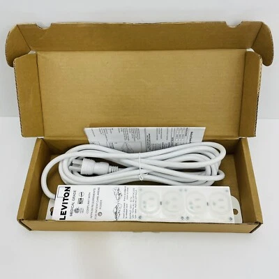 Leviton 5304M-1N5 Medical Grade Non-Surge Outlet Strip 15FT Cord (4) HG Outlets - Image 1 of 2
