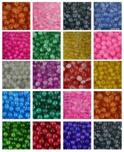 Large Bulk Value Deal on Approx 2800 6mm Mixed Colour Crackle Glass Beads - Picture 1 of 1