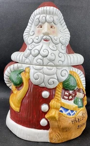 Old World Santa Claus Cookie Jar 1996 Collectible Cellar Series Christmas W/Box - Picture 1 of 8