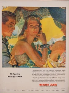 Anuncio impreso de cigarros Webster 1949 vintage. At Boca Raton Club Florida - Imagen 1 de 1