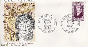 Briefumschlag 1. Tag Les Hommes Célèbres Georges Cuvier La Paléontologie 1969 PAC - Bild 1 von 2
