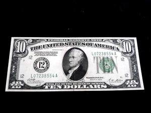 SCARCE -HIGH GRADE CH/CU -1928 A- $10 FRN SAN FRAN -Gold Demand Note. #7 - Picture 1 of 9