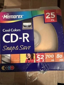 MEMOREX Cool Colors Cd R Snap & Save 52x 700mb 80 Min  25 In Pack - Picture 1 of 4