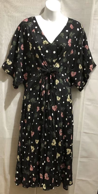 LOUCHE WOMENS BLACK/PINK/WHITE POLKA DOT FLORAL FORMAL DRESS SIZE: 16/44 (WD199) - image 1 of 4