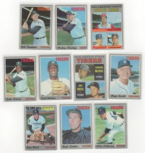 1970 Topps 10-Card Tigers Lot w Freehan Stanley Lolich VINTAGE STAR G-EX LOL1 - Picture 1 of 2