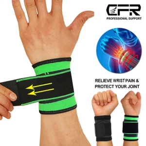 Wrist Sport Support Strap Sprain Injury Carpal Tunnel Pain Arthritis Tennis Golf - Picture 1 of 17