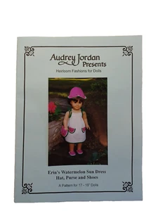 Audrey Jordan PATTERN Heirloom Fashions for Dolls 17"- 19" Dress Hat Purse Shoes - Picture 1 of 7