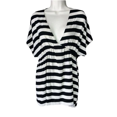 Blusa túnica top negro beige dorado tejido M con antorcha de terciopelo cuello en V cintura imperio M Foto 1 de 4