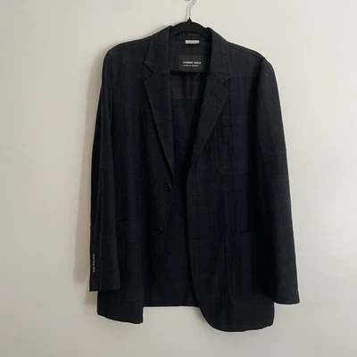 Блейзер Comme de Garçons в клетку темно-синий средний - Изображение 1 из 4