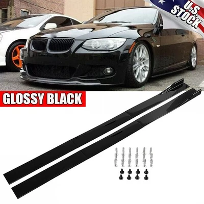 78.7" Side Skirts Rocker Panel Black For BMW E90 E92 E93 325i 335i 320i 328i US Foto 1 de 4