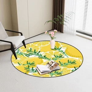 Lemon Round Rug Yellow Circle Rugs for Bedroom Dorm Living Room Lemon Tree Ar... - Bild 1 von 8