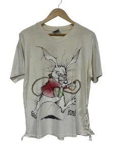 Vintage 90er Alice im Wunderland Andazia Kaninchen Grafik T-Shirt Größe Large - Bild 1 von 5