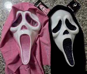 GEISTERGESICHT ROSA und GLITZER MASKE FUN WORLD GHOSTFACE Halloween Kostüm 2025 - Bild 1 von 6