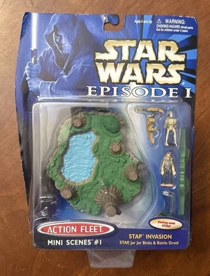 Star Wars Galoob Action Fleet Episode 1 Mini Scene #1 Stap Invasion SEALED! - Image 1 of 4