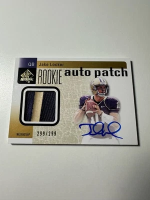 2011 SP Authentic Jake Locker Rookie Patch Auto /299 RC SP #201 Washington - Image 1 of 2