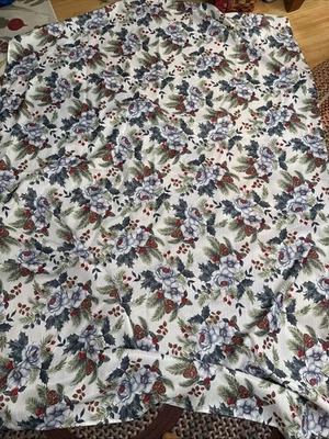 Christmas Tablecloth Holly Floral St. Nicholas Square 58" X 84" App. - Image 1 of 4