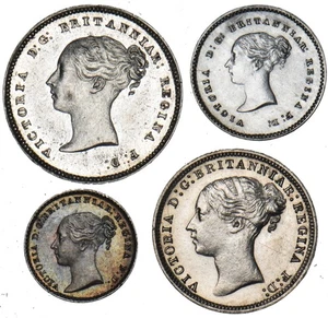1878 Maundy Set - Victoria British Silver Coins - Very Nice - Picture 1 of 2