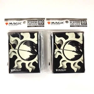 MTG Card Sleeves Mana Minimalist White Symbol 2 Pack New - Picture 1 of 2