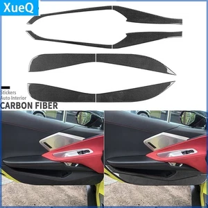 8Pcs Real Carbon Fiber Interior Door Panel Cover For Chevrolet Corvette C8 20-25 - Picture 1 of 24