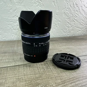 Olympus Zuiko Digital 14-42mm f/3.5-5.6 ED Four Thirds Mount Lens w/Hood + Caps - Picture 1 of 6