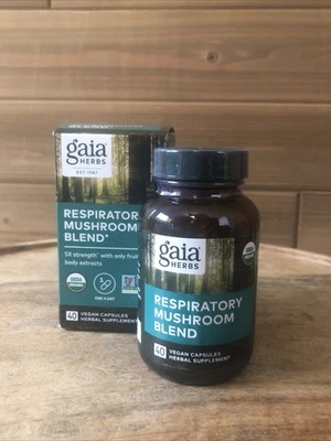 Mezcla de hongos respiratorios orgánicos Gaia Herbs con Reishi y Cordyceps - caducidad 27/10 Foto 1 de 4