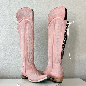 Botas de Vaquero Lane LEXINGTON Sobre la Rodilla Mujer 7.5 Rosa Vaquera Occidental Alto - Imagen 1 de 16