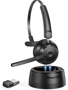 Bluetooth Headset, Wireless Headphone with Microphone, On Ear Bluetooth with USB - Picture 1 of 5