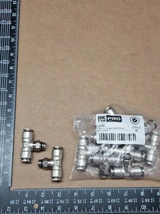 2 Pezzi, 1977785 RS PRO, Spingere 10mm per Spingere 10mm, Raccordo a Spingere - Foto 1 di 3