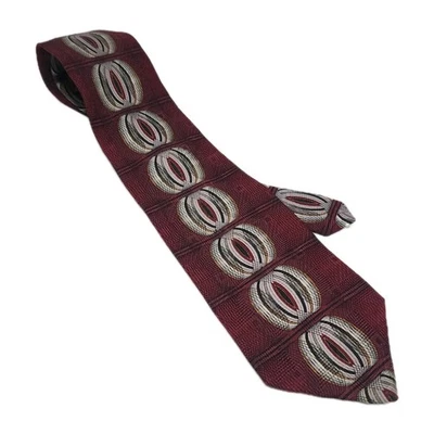 复古 LOUIS FERAUD 100% 真丝图案领带 - 美国制造  — 第 1/4 张图片