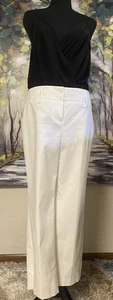 Ann Taylor Women's White High Waisted Straight Trousers Dress Pants Size 6 NWOT - Picture 1 of 11