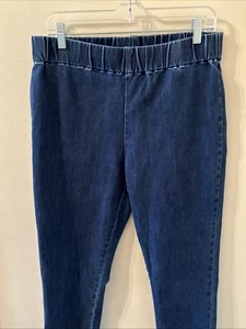 Soft Surroundings Women’s Large Pull On Denim Jeans Pants Stretch Med Wash - Picture 1 of 13