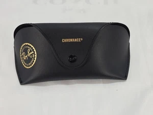 Ray Ban Chromance Black Leather Sunglasses Snap Large Case ONLY Rayban - Picture 1 of 9