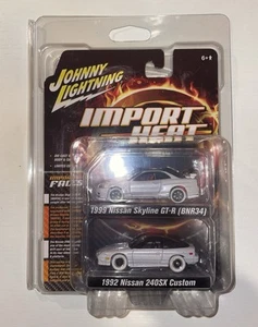 Johnny Lightning 2 Pack Import Heat Nissan Skyline GT-R R34 & Nissan 240SX Chase - Picture 1 of 9