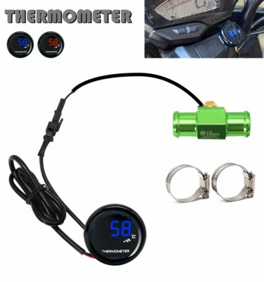 Motorcycle LCD Digital Meter Thermometer Water Temperature Sensor Gauge Kit - Image 1 of 4