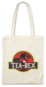 Tea-Rex I Stofftasche Einkaufstasche Tyrannosaurus Tea T Fun Rex Dinosaur - Picture 1 of 1