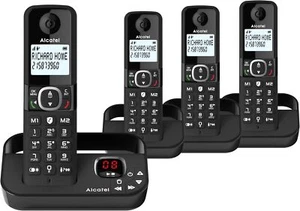 Cuatro teléfonos Alcatel F860 Voice Quad inalámbrico contestador de llamadas telefónicas bloqueo - Imagen 1 de 5