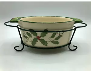 Mini cazuela/plato de inmersión con estante de alambre de metal de 4" x 6,75" - Imagen 1 de 6