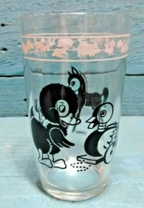 Kraft Kiddie Kup Swanky Swig 1956 Black Foal Duck 3-3/4" Juice Glass Cup - Picture 1 of 9