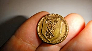 Vtg 1960' brass badge pin Israel ZAHAL IDF Navy Destroyer Warship EILAT אילת - Picture 1 of 8