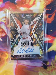 Corbin Carroll 2023 Leaf Exotic Baseball Butterfly Wave Auto 1/2 Diamondbacks