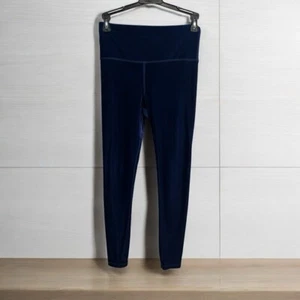 Athleta Elation Velvet Tight Leggings deep blue cropped activewear Small - Picture 1 of 10